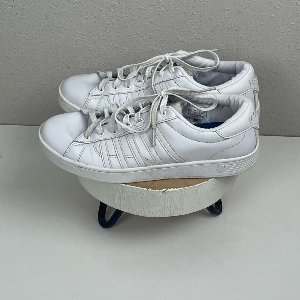 Pre-Owed Women's K-Swiss Hoke CMF Low Top White Sneakers Shoes Size 10